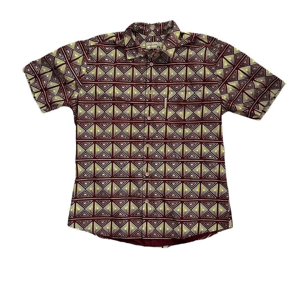 Flylow Shirt Mens XL Short Sleeve Button Up‎ Fishing Outdoor Casual Geometric
